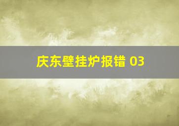 庆东壁挂炉报错 03